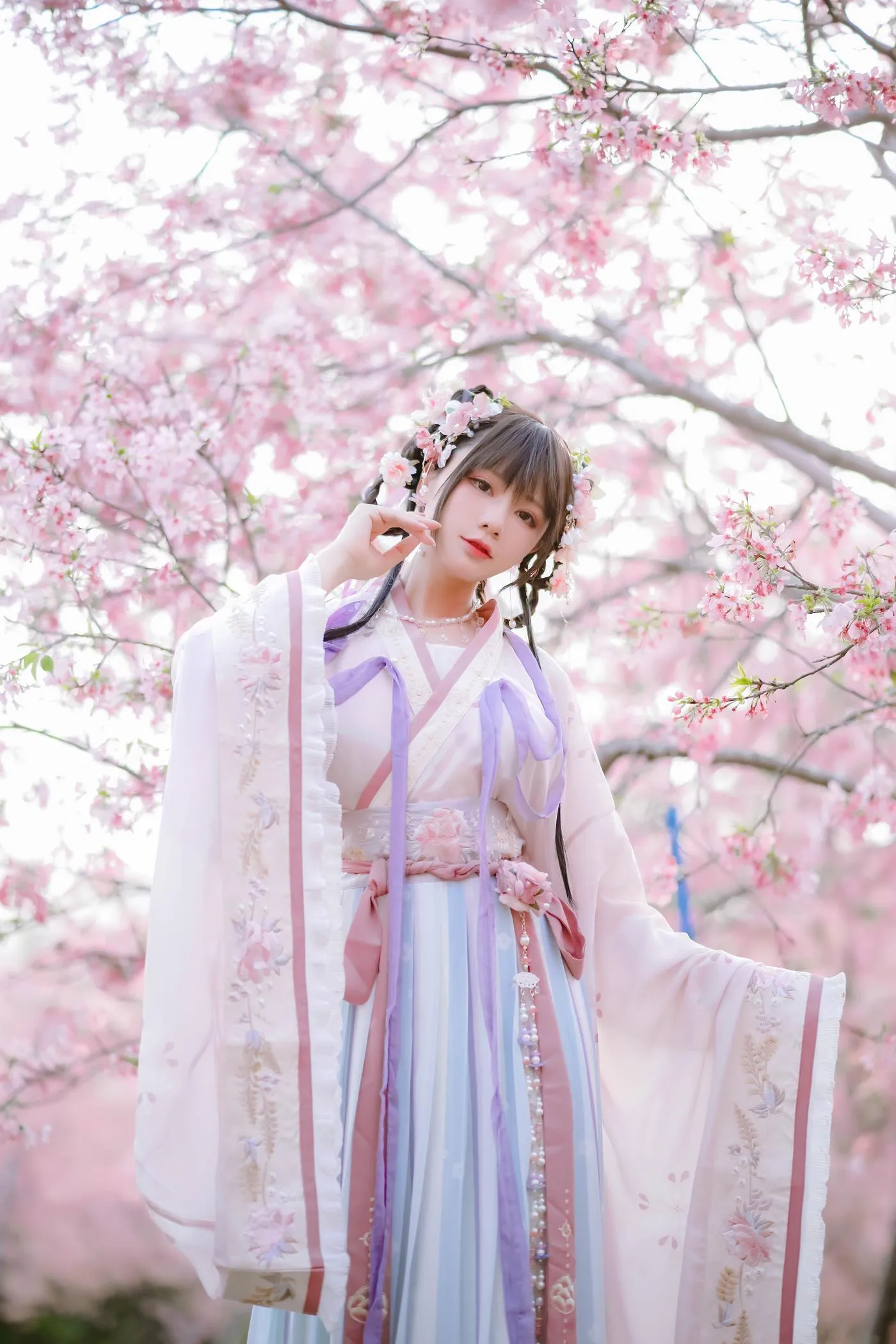 Nyako喵子 – NO.35 樱花汉服 花神祈愿 [52P]插图5